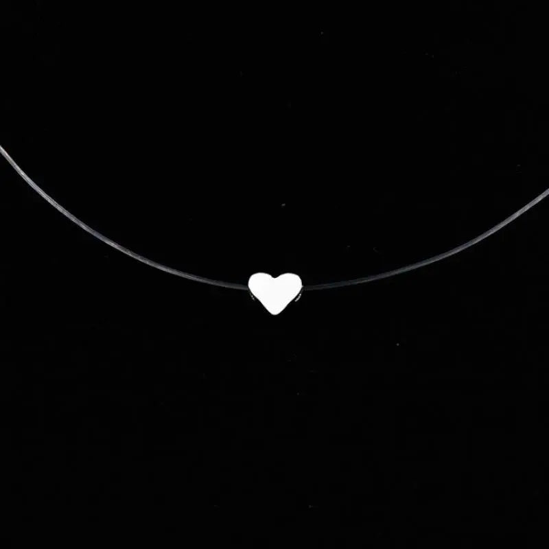 Fashion Shiny Crystal Necklace Zircon Pendant Transparent Fishing Line Invisible Ladies Necklace Jewelry Clavicle Chain Chocker