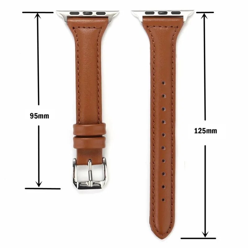 Slim leather strap for Apple Watch ultra band 49mm series 7 8 41/45mm correa 38/42mm Wrist bracelet iWatch SE 6 5 4 3 40mm/44mm