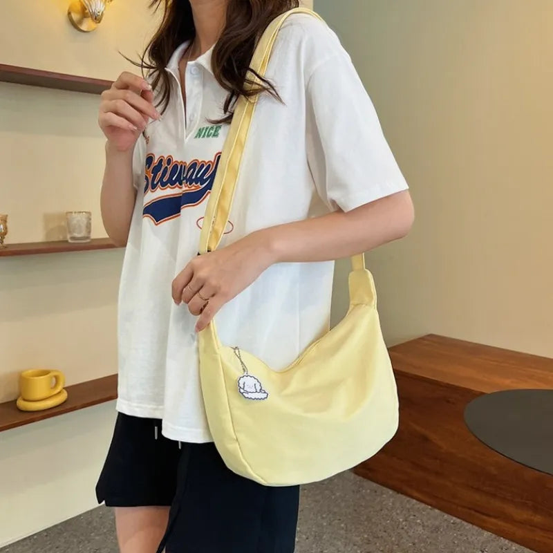 Shoulder Bags Women Solid Harajuku All-match Simple Multifunction Handbags Large Capacity Crossbody Bags for Women Teens Purse