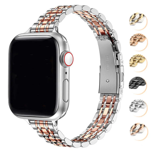 Stainless Steel Strap For Apple Watch Ultra 2 Band 49mm 42mm 44mm Metal Bracelet iWatch Series 9 8 7 6 SE 5 4 3 Women 45mm 41mm