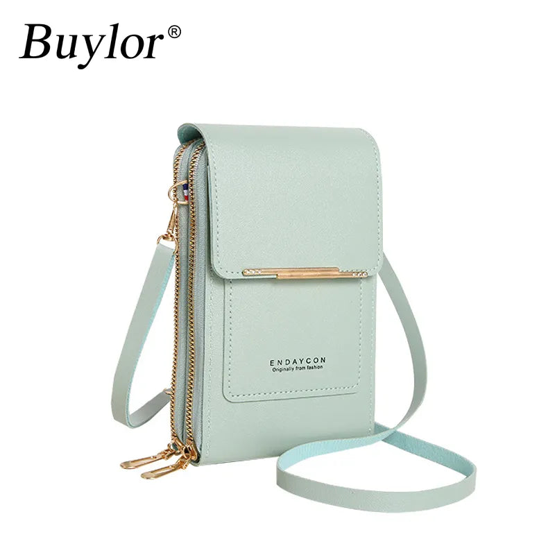 Buylor Women's Handbag Touch Screen Cell Phone Purse Shoulder Bag Female Cheap Small Wallet Soft Leather Crossbody Bags of Women